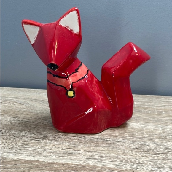 Hand Painted Red Ceramic Fox Figurine - Picture 7 of 7